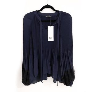 Zara Pleated Long Sleeve Blouse